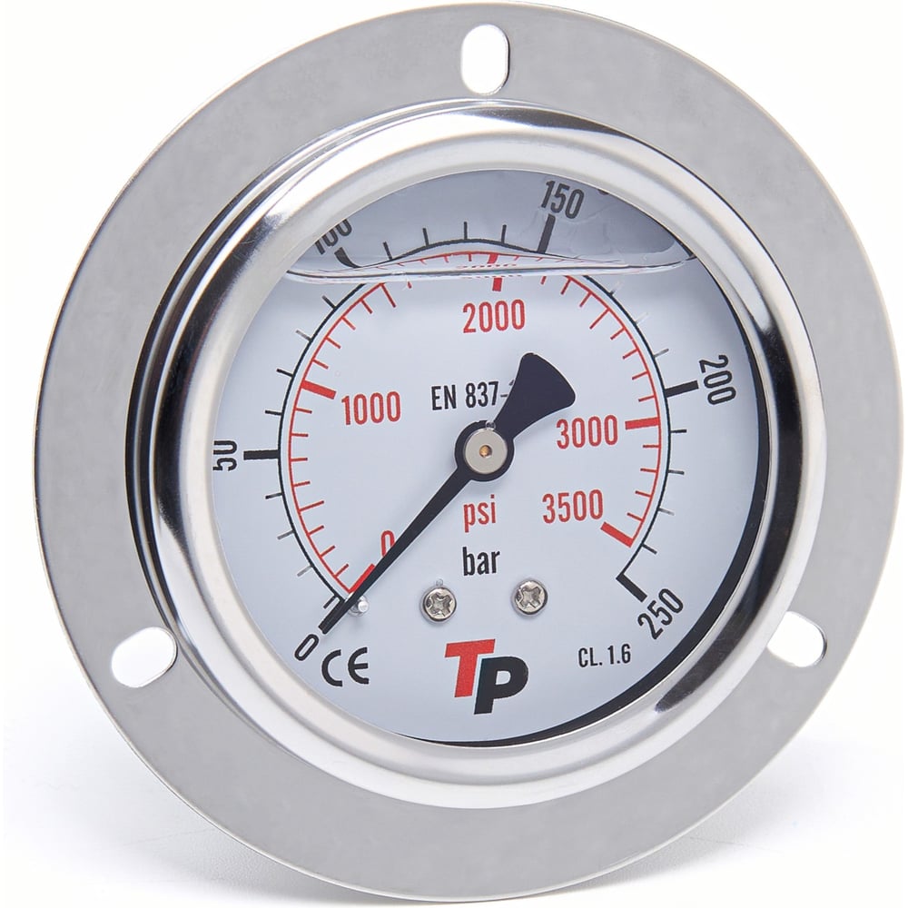 Изображение товара Гидравлический манометр Урдюга D63 мм 0-250 bar 1/4BSP фланцевый МГВФ250