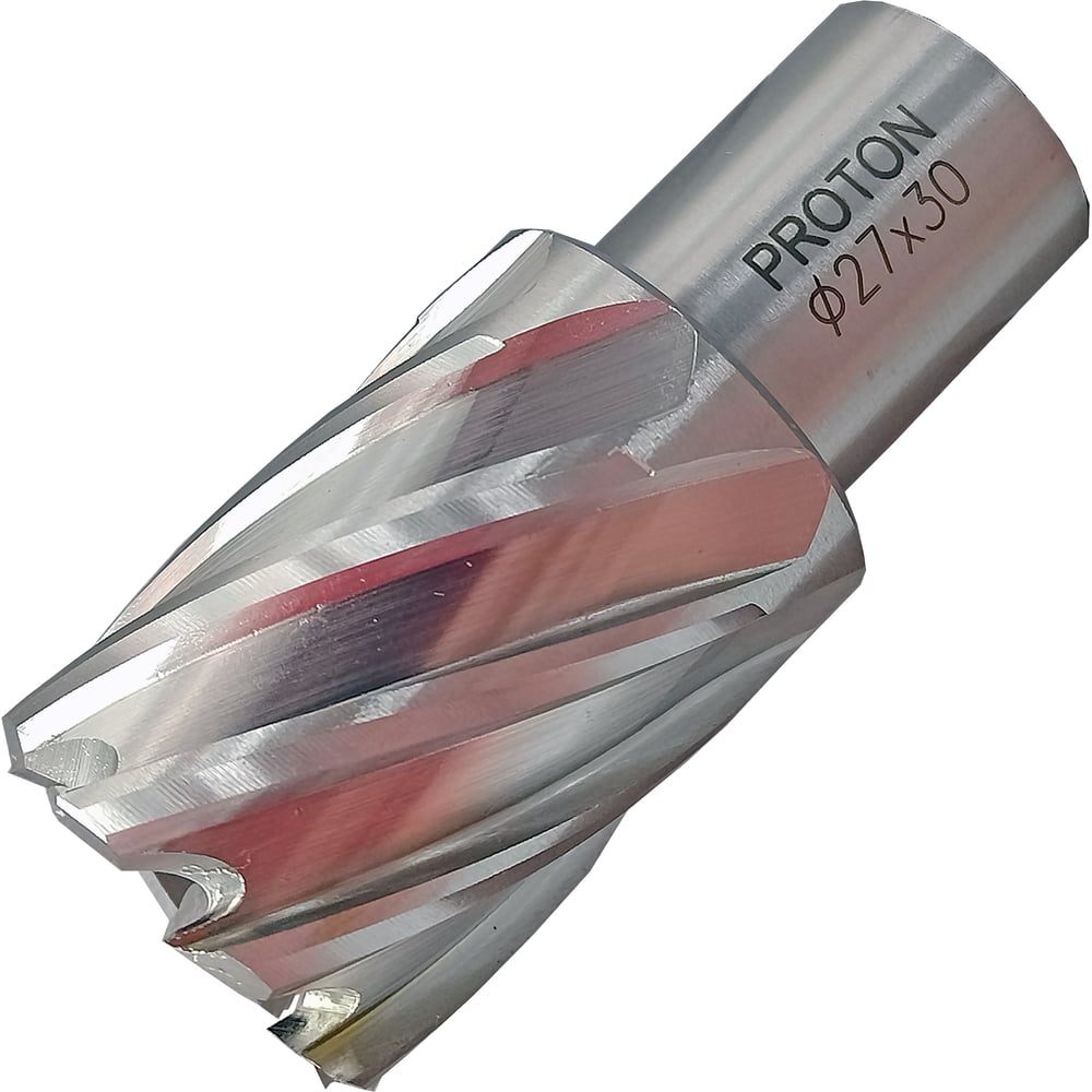 Изображение товара Сверло корончатое PROTON 27 мм быстрорежущая сталь Weldon 19 T0000022845