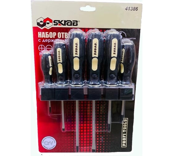 Изображение товара Набор отверток SKRAB 6 пр, с держателем Cr-V 41386