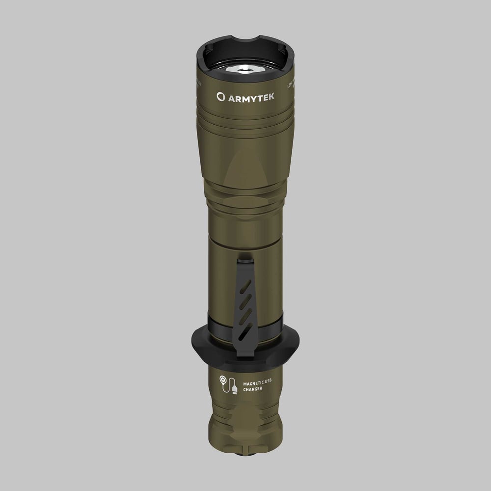 Изображение товара Фонарь Armytek Dobermann Pro Magnet USB Olive с белым светом и защитой IP68