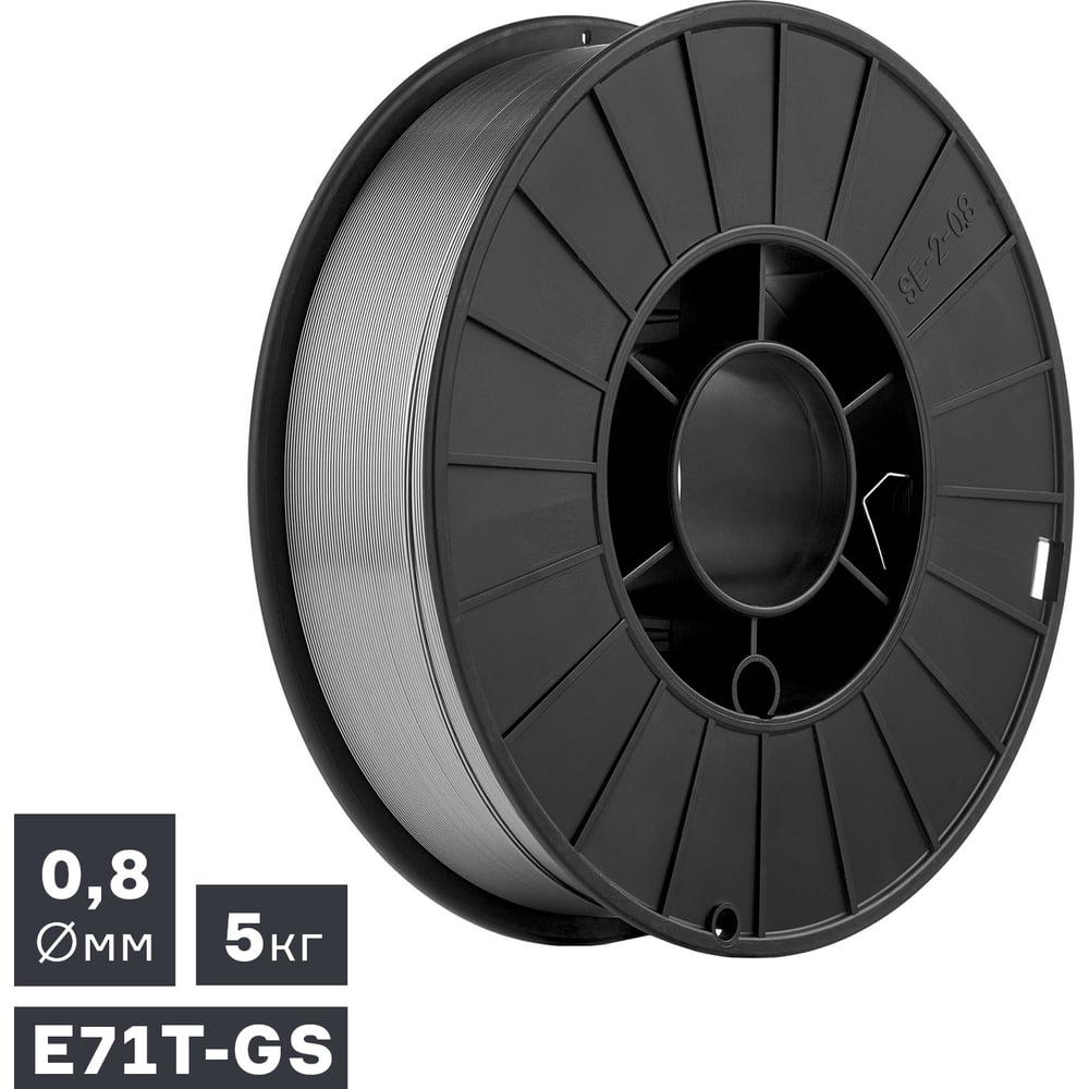 Изображение товара Проволока сварочная ПТК MIG E71T-GS 0.8 мм 5 кг Самозащитная порошковая