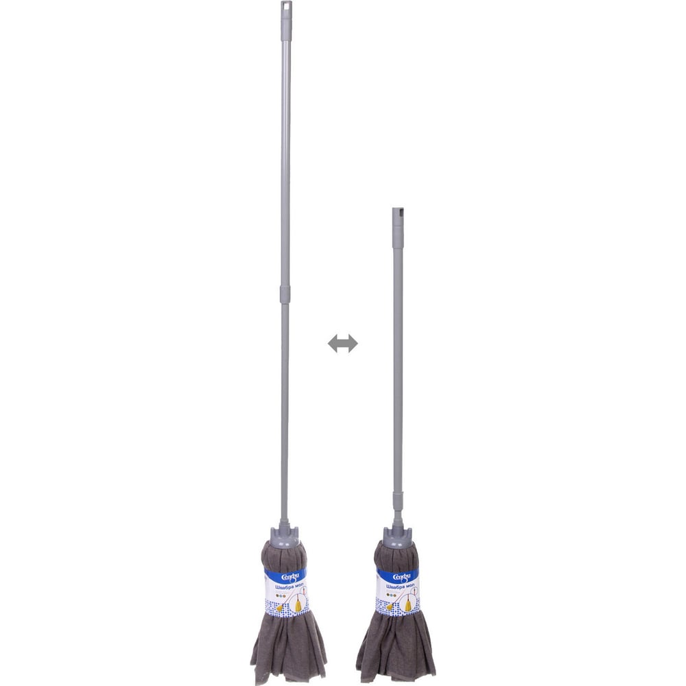 Изображение товара Швабра моп Селфи насадка 200 гр с телескопической рукояткой и микрофиброй