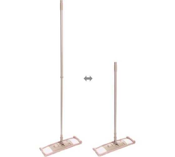 Изображение товара Швабра с насадкой из микрофибры Селфи бежевая насадка 65гр. 965-435