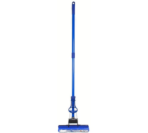 Изображение товара Швабра с губкой ПВА Селфи металлическая ручка 120 см, отжим один ролик 965-601