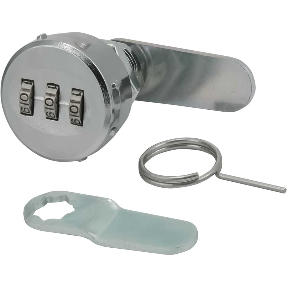 Изображение товара Мебельный кодовый замок с цилиндровым механизмом на 1000 секретных комбинаций серебристый