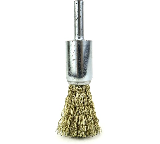 Изображение товара Щетка концевая Eurobrush 17 c хв-м 6х17, ворс гофр латунир-я сталь 0.30 (13-122) EB-E17BSL
