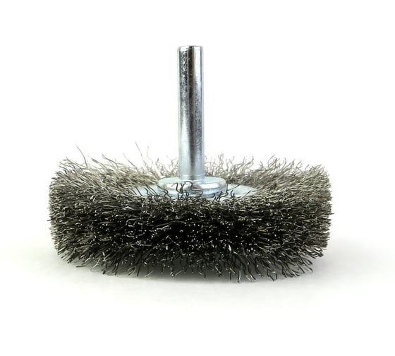 Изображение товара Щетка дисковая Eurobrush 60х12 c хв-м 6х30, ворс гофр нерж сталь 0.20, до 18000 об/мин (13-110) EB-D60SS21