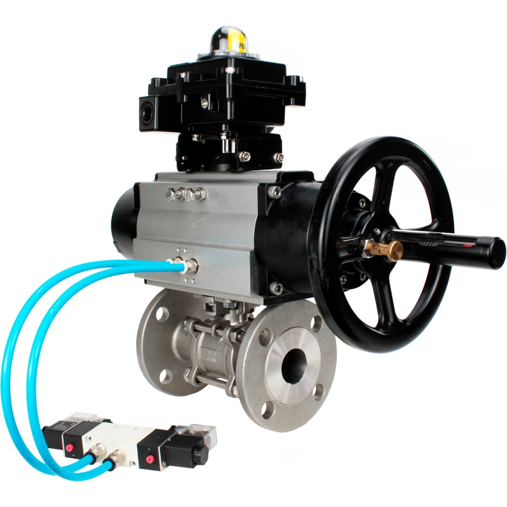 Изображение товара Кран DN.ru КШФПТ-ISO 316 180 Ду100 Ру16 3-составной нержавеющий