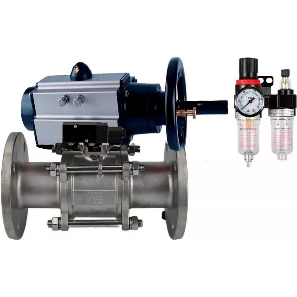 Изображение товара Кран DN.ru КШФПТ-ISO 316 180 Ду100 Ру16 3-составной фланцевый