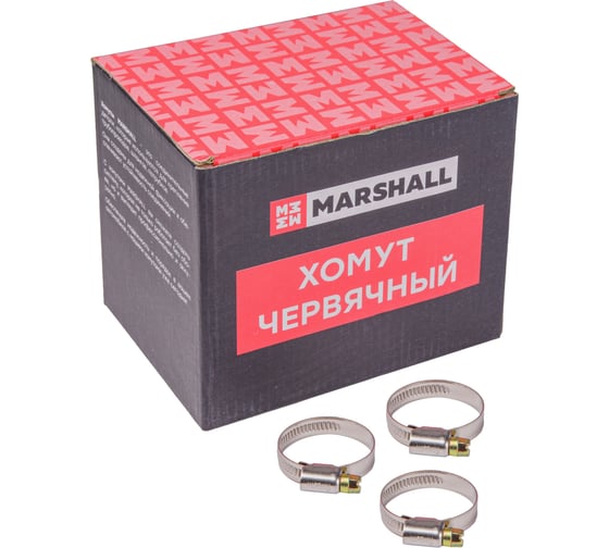 Изображение товара Хомут червячный MARSHALL 25-40 мм (нержавеющая сталь; кратность - 100 шт) MR4206