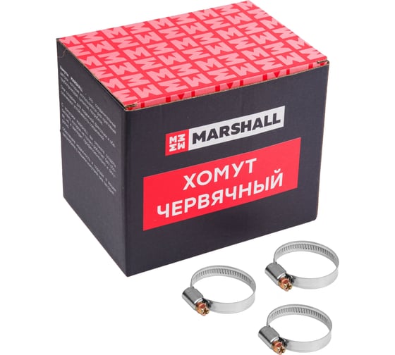 Изображение товара Хомут червячный MARSHALL 30-45 мм (нержавеющая сталь; кратность - 50 шт) MR4207