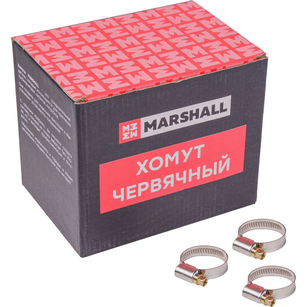 Изображение товара Хомут червячный MARSHALL 20-32 мм нержавеющая сталь 100 шт