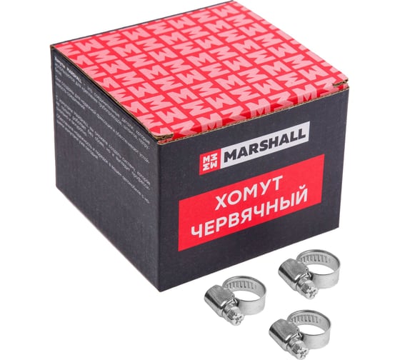 Изображение товара Хомут червячный MARSHALL 10-16 мм (оцинкованная сталь; кратность - 100 шт) MR4102