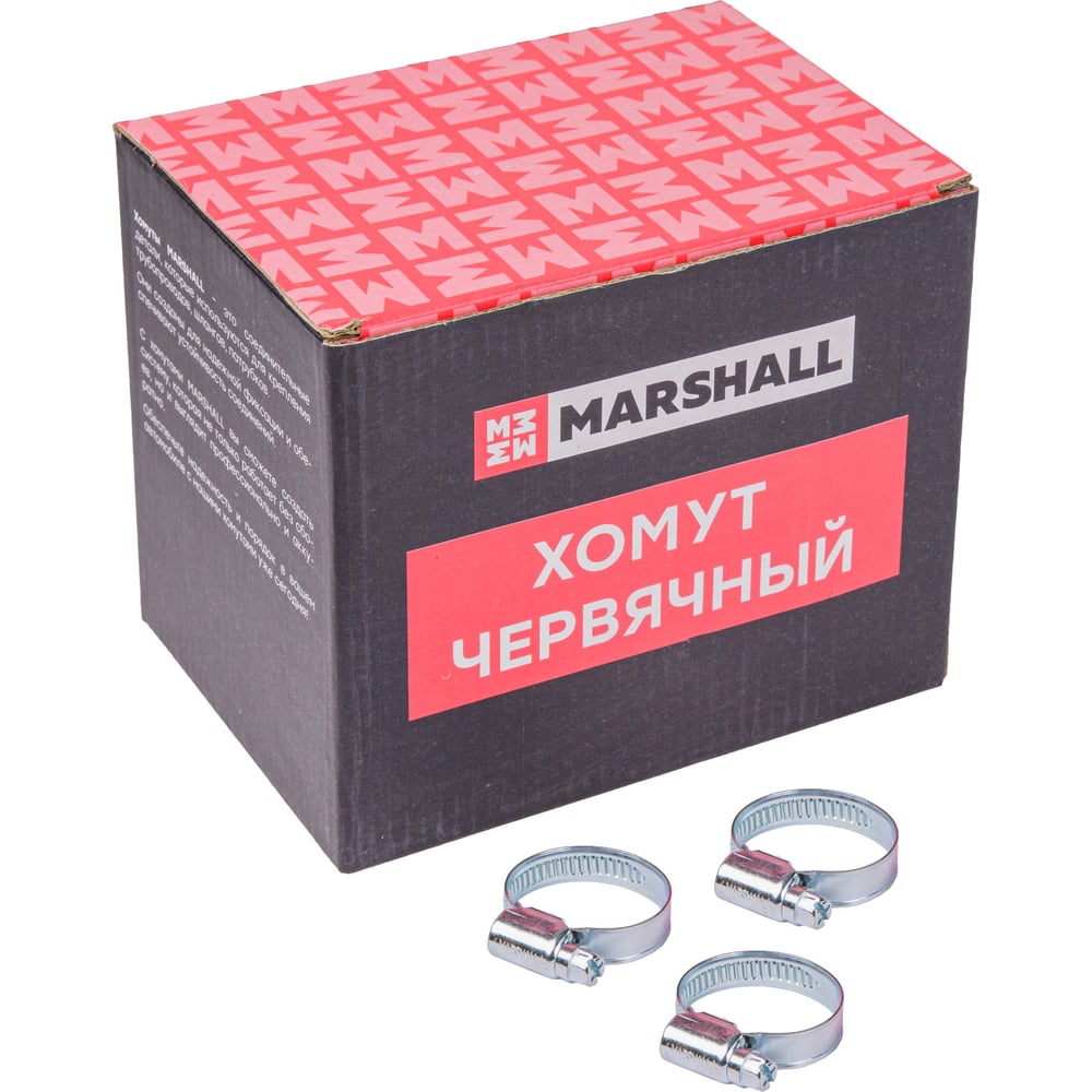 Изображение товара Хомут червячный MARSHALL 20-32 мм набор 100 шт оцинкованная сталь