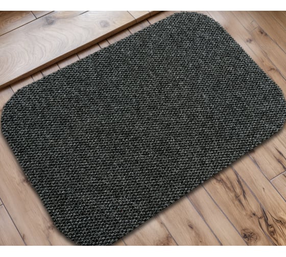 Изображение товара Коврик придверный текстильный HAMAT БАСТИЯ влаговпитывающий, на резиновой основе, 50x80 см, антрацит, в.10 мм 25107