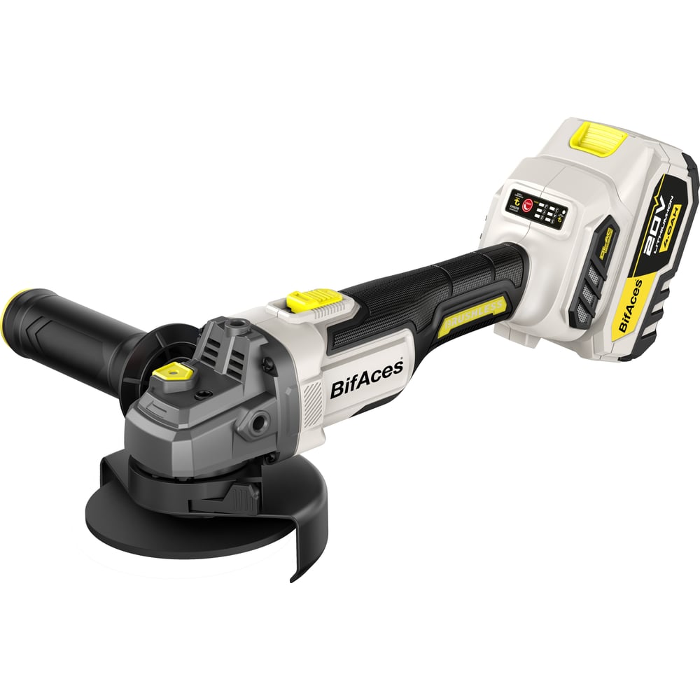 Изображение товара Угловая шлифмашина BifAces DLAG-40-125 с Li-Ion 20 В и диском Ø125 мм