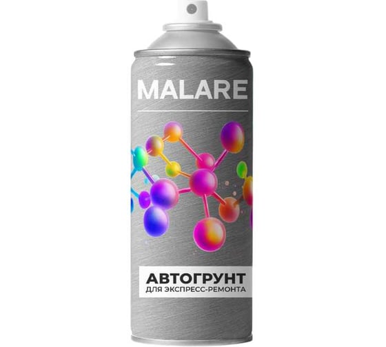 Изображение товара Аэрозольный акриловый автогрунт для пластика MALARE адгезионный, быстросохнущий, матовый RAL 5005 синий, 520 мл 4680868564294