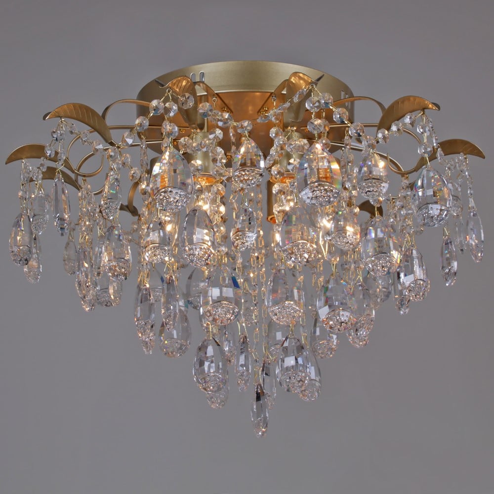 Изображение товара Потолочная люстра Reluce 04035-0-3-06 MATT GOLD классика с хрусталем