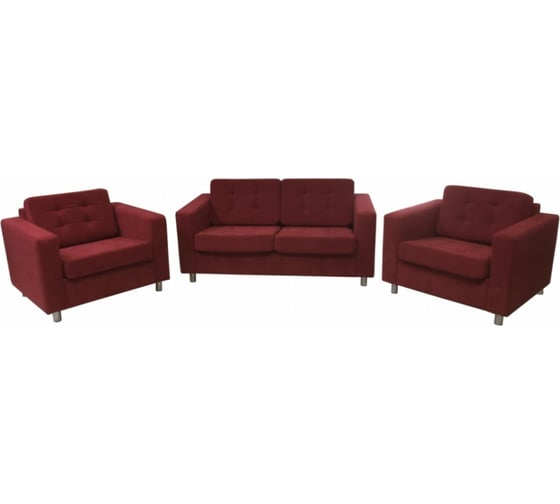 Изображение товара Комплект Мягкий офис Офис Классик с механизмом Люкс капровелюр BHRYA-21 красный КОМОК5BHRYAКР_MH