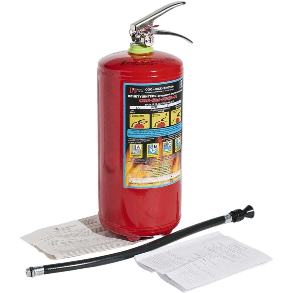 Изображение товара Огнетушитель ООО Пожнанотех ОВЭ-6 морозостойкий 6 л профессиональный