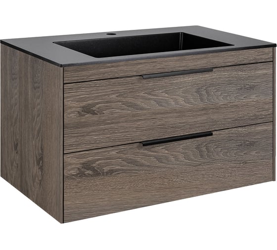 Изображение товара База под раковину VINCEA Chiara 2D 800 подвесная, 2 выкатных ящика soft-close, R.Oak. VMC-2C2800RO