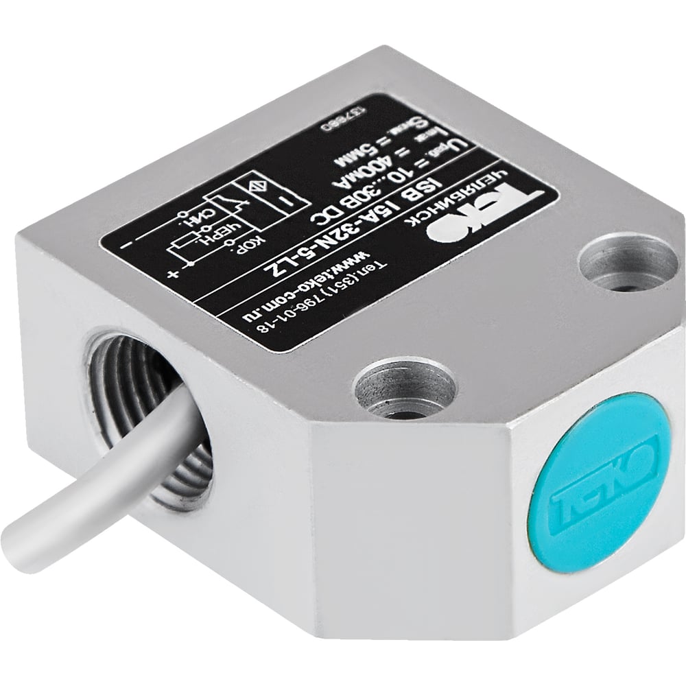 Изображение товара Индуктивный датчик ТЕКО ISB I5A-43P-5-L-C 5мм IP67 10-30 В PNP NO/NC корпус алюминий