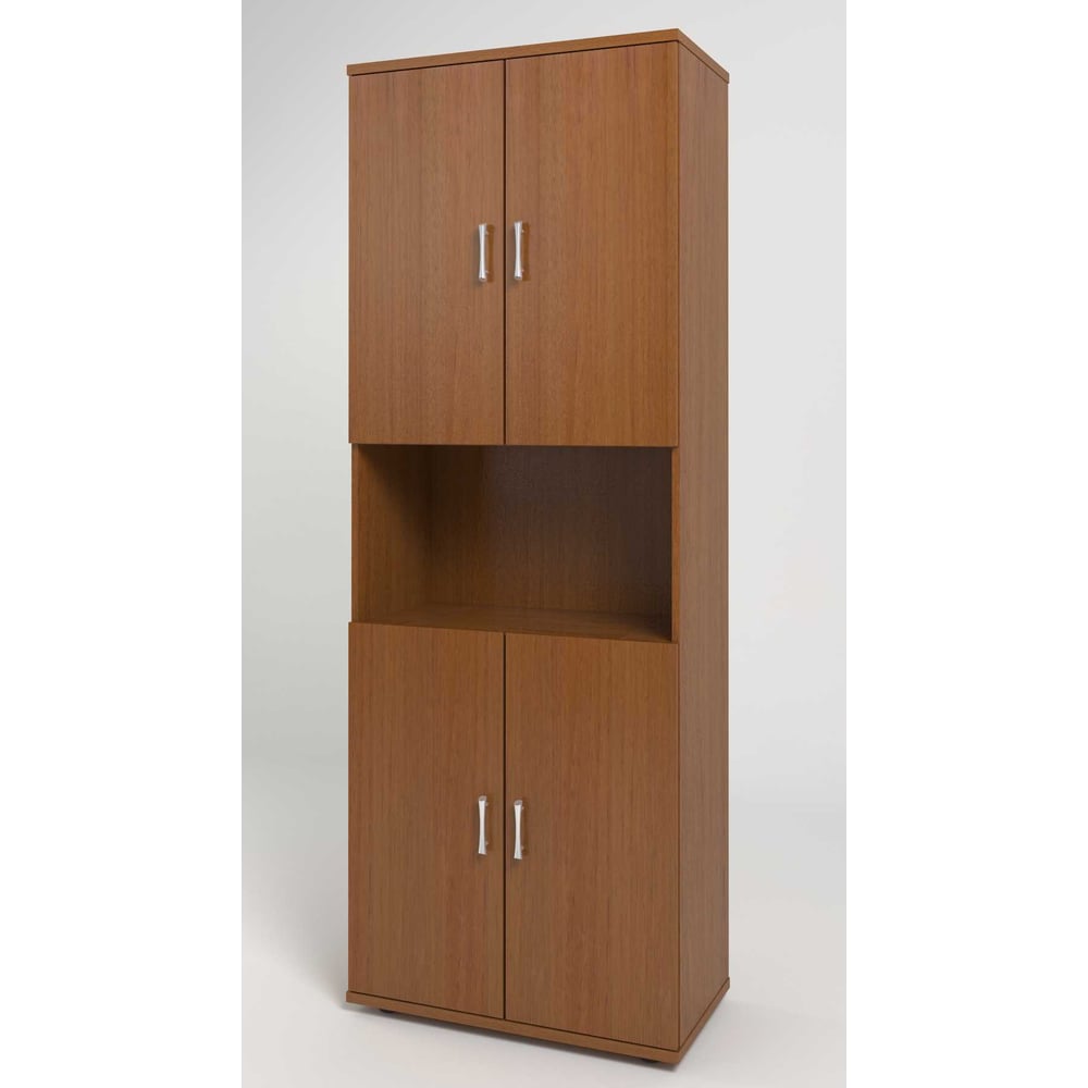 Изображение товара Высокий шкаф Монолит с одной открытой полкой 744х390х2046 орех КМ6.304