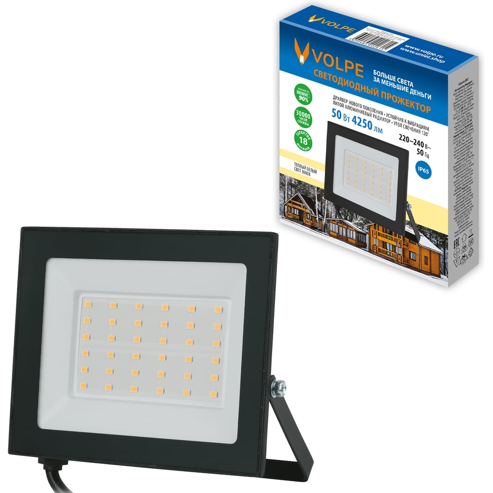 Изображение товара Светодиодный прожектор Volpe ULF-Q519 50W 3000K IP65