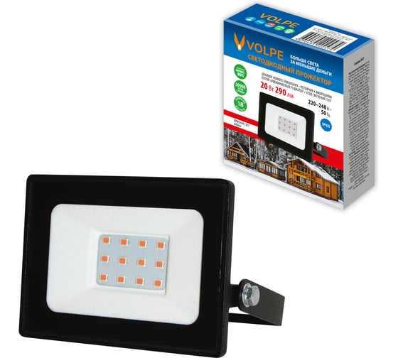 Изображение товара Прожектор светодиодный Volpe ULF-Q519 20W/RED IP65 220-240V BLACK UL-00012823