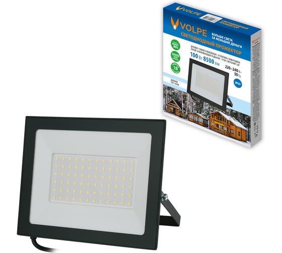 Изображение товара Прожектор светодиодный Volpe ULF-Q519 100W/6500K IP65 220-240V BLACK UL-00012832