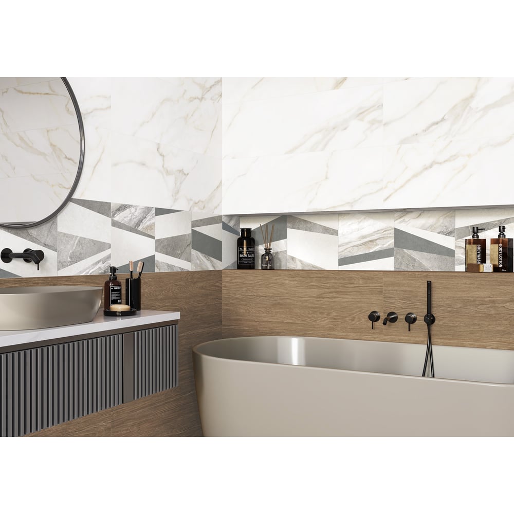 Изображение товара Облицовочная плитка AlmaCeramica Anturin 300x900 мм белая ректифицированная