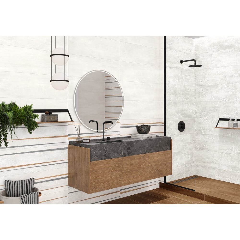 Изображение товара Облицовочная плитка AlmaCeramica Dakar 300x900 мм светло-серая 1.35 м2