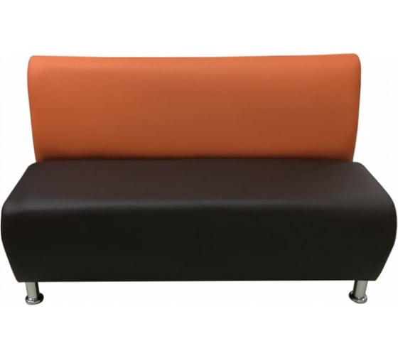 Изображение товара Секция дивана Мягкий офис Классик двухместная оранжевая-шоколадная КЛ601ОРШК