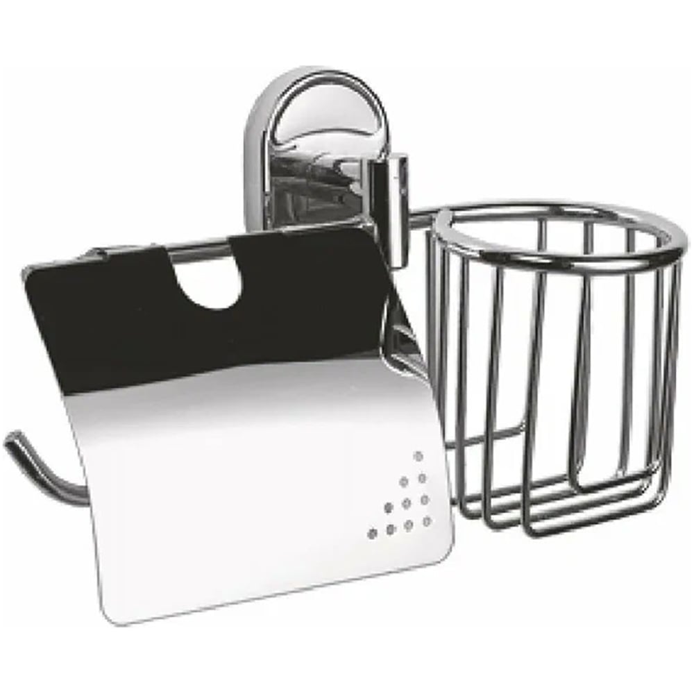Изображение товара Держатель туалетной бумаги D-Lin D242700 хром настенный с крышкой