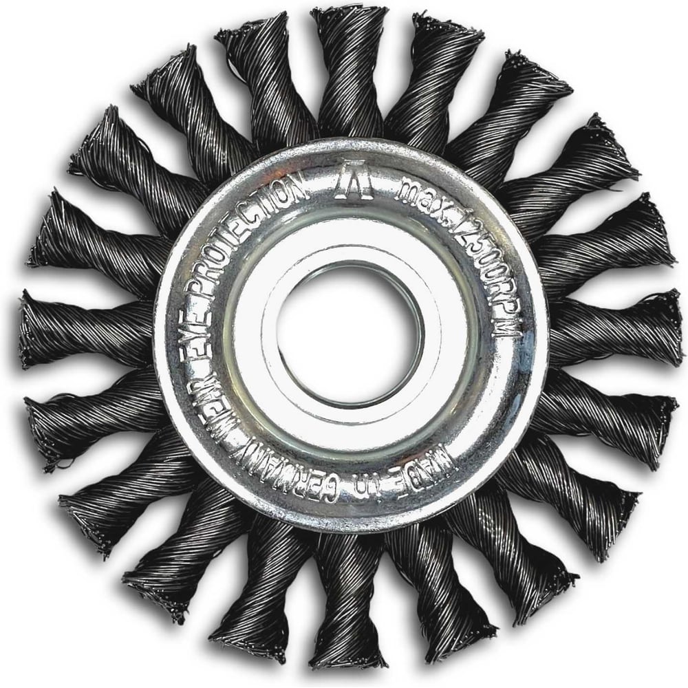 Изображение товара Щетка дисковая жгутовая Lessmann 115х14х22.2 0.5мм для металла и бетона