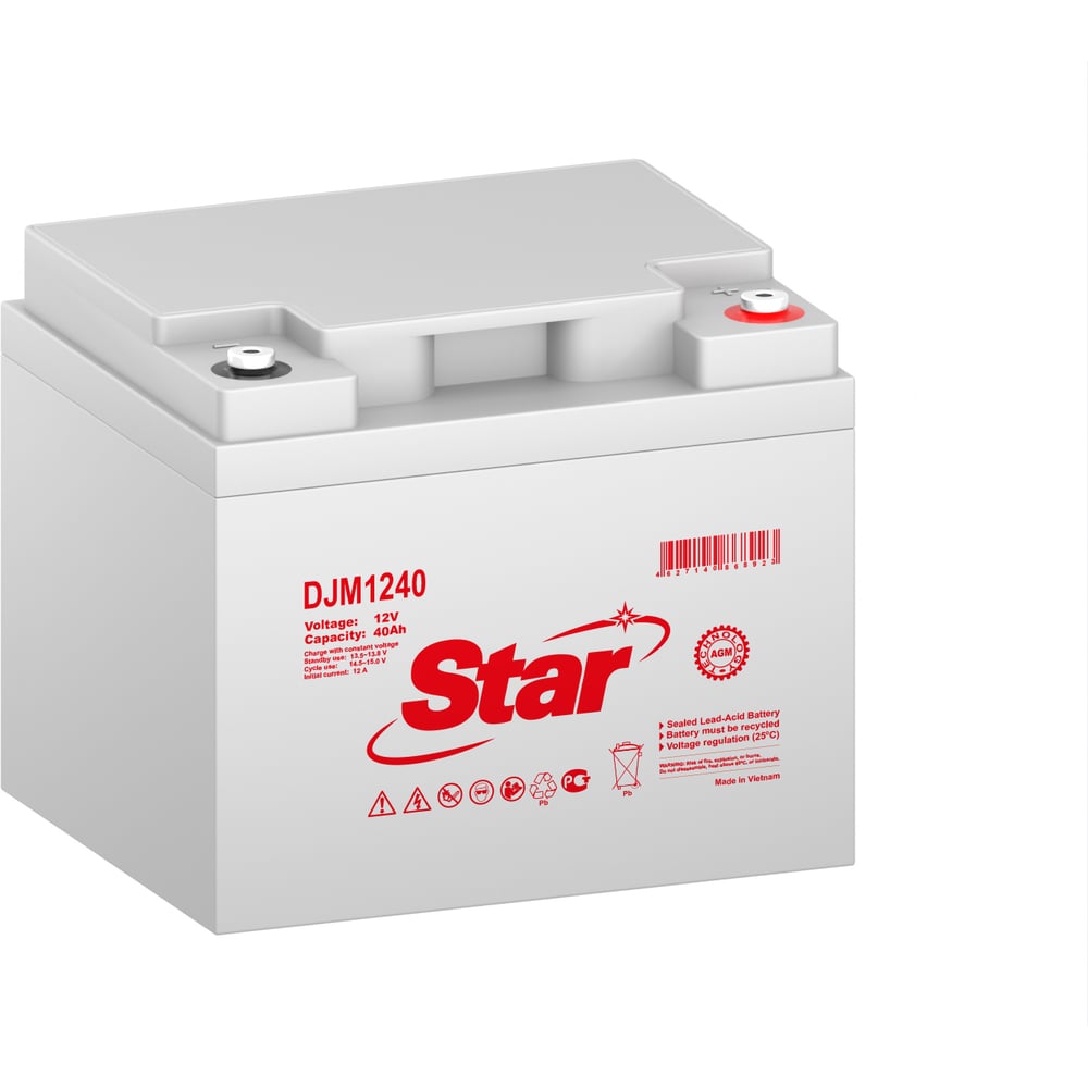 Изображение товара Аккумулятор STAR DJM1240 12В 45 Ач AGM для ИБП Изображение товара Аккумулятор STAR DJM1240 12В 45 Ач AGM для ИБП