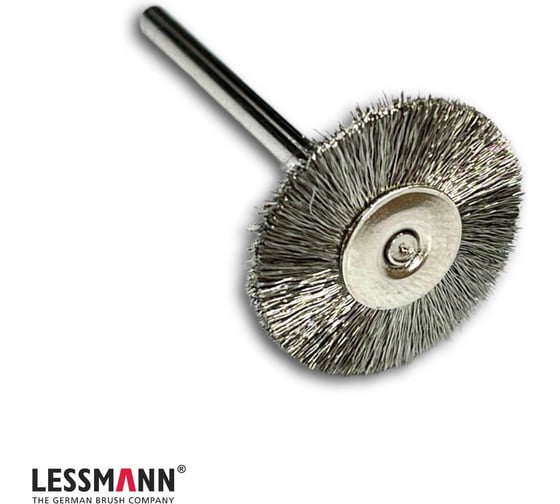 Изображение товара Щетка цилиндрическая гофрированная миниатюрная Lessmann, Д19, ROF 0,10мм, хвостовик 3мм 410322