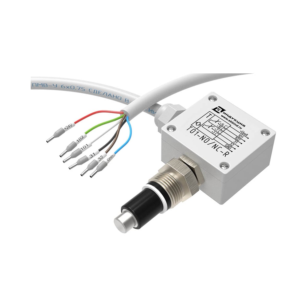 Изображение товара Датчик-реле температуры Индукция T01-NO/NC-R с кабелем 0.9м