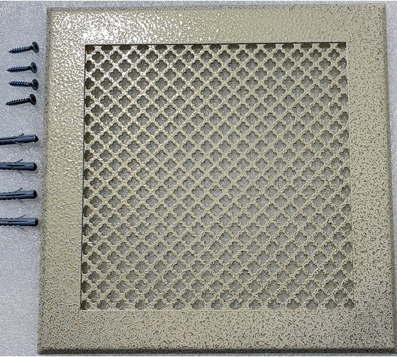 Изображение товара Решетка вентиляционная ООО Вентмаркет 300х300мм металлическая на магнитах, цветок, антик белый VRC00306