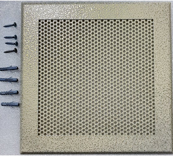 Изображение товара Решетка вентиляционная ООО Вентмаркет 300х300 мм, металлическая на магнитах, кружок, антик белый VRK00304