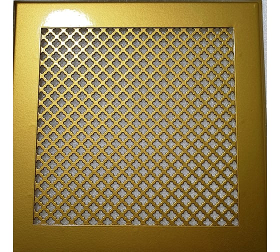 Изображение товара Решетка вентиляционная ООО Вентмаркет 150х150 мм, металлическая на саморезах, цветок, золото VRC00102S