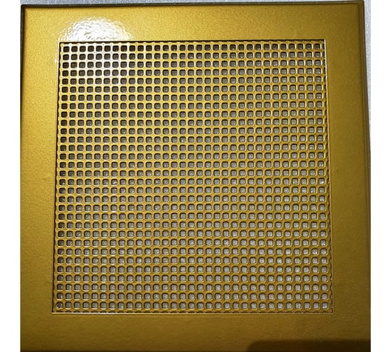 Изображение товара Решетка вентиляционная ООО Вентмаркет 300х300 мм, металлическая на магнитах, квадрат, золото VRQ003025