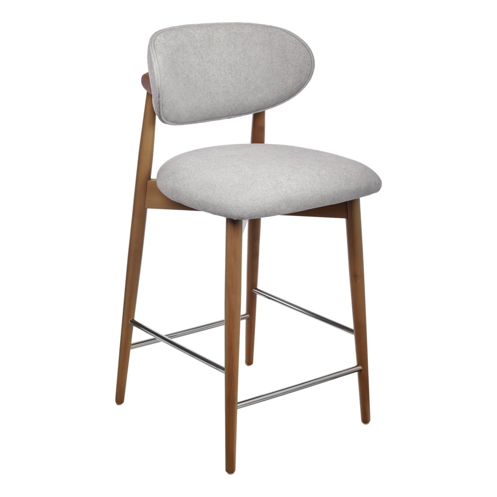 Изображение товара Стул полубарный BRADEX Lucas 3 серый букле с ножками цвета орех