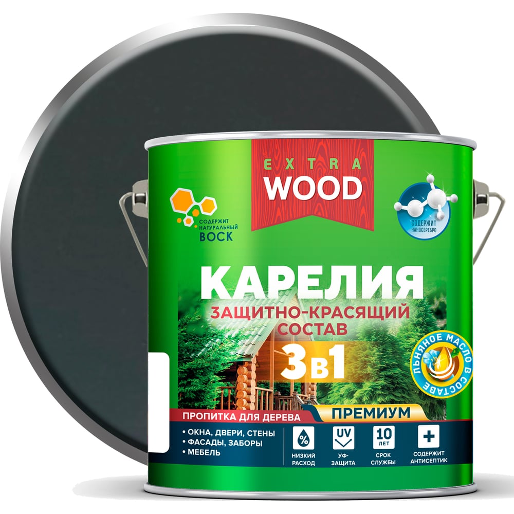 Изображение товара Защитно-красящий состав 3в1 для древесины FARBITEX Карелия Скандинавия 2.7 л