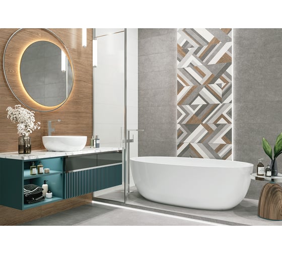 Изображение товара Плитка облицовочная AlmaCeramica Stereo 300х900х8.5, 1.35м2, 5 шт в уп, серый TWU3090STO70R