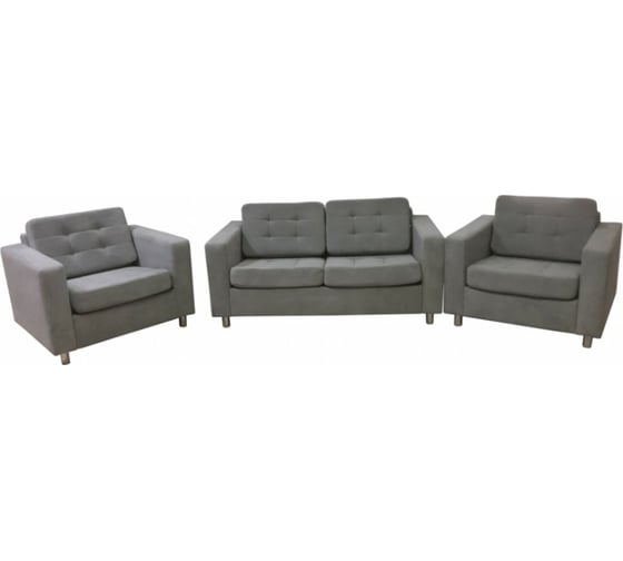 Изображение товара Комплект Мягкий офис Офис Классик с механизмом Люкс капровелюр BHRYA-16 серый КОМОК5BHRYAСР_MH