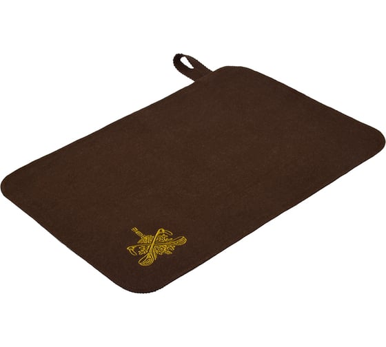 Изображение товара Коврик Банные Штучки коричневый с вышитым логотипом, войлок 100% 41417