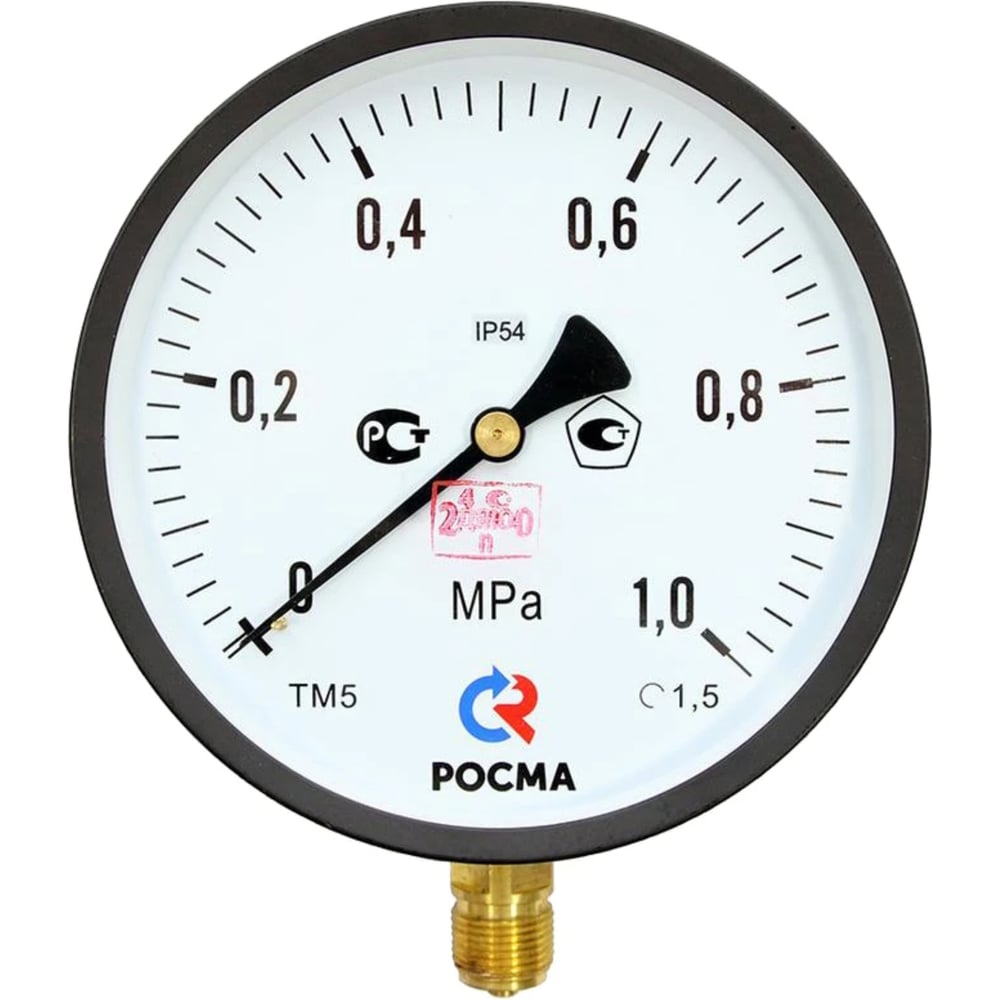 Изображение товара Манометр радиальный Росма ТМ-510Р.00 0-1 МПа М20x1.5 IP54