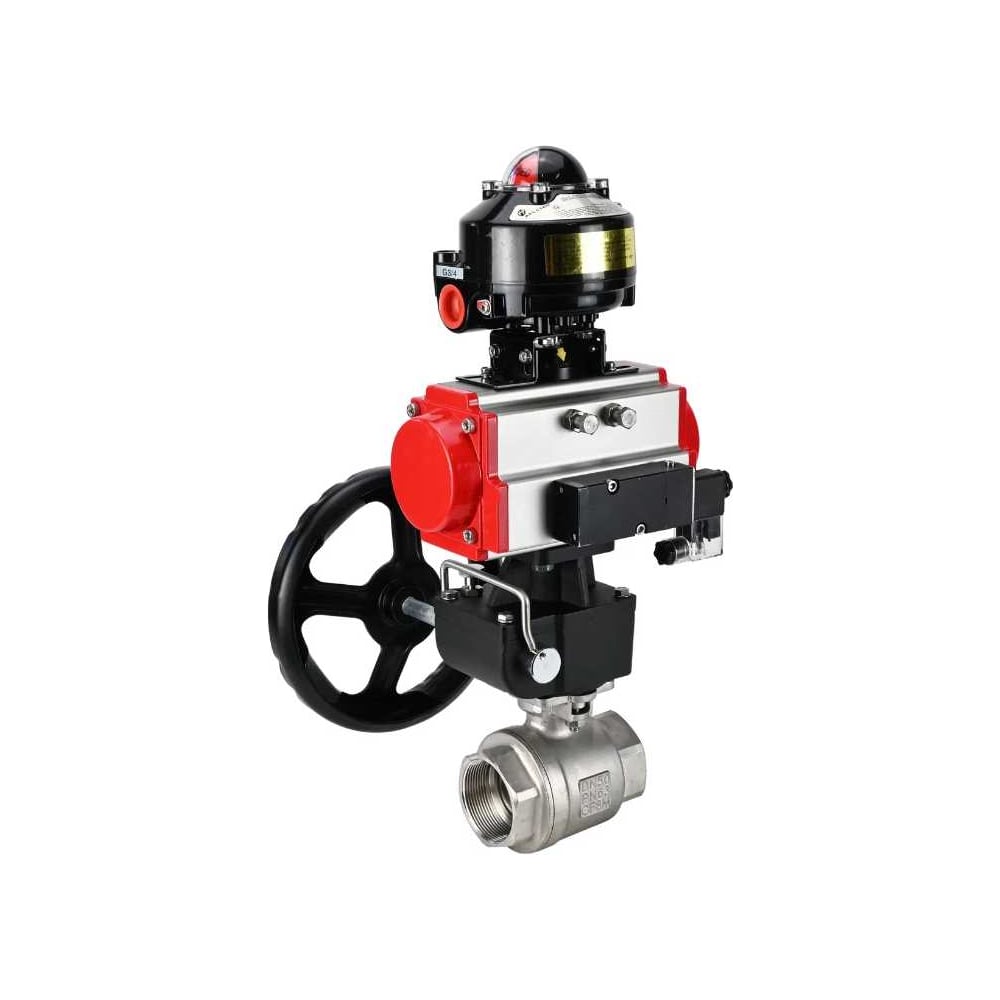 Изображение товара Кран шаровой DN.ru КШМП.316.230-ISO Ду50 Ру63 с пневмоприводом и разборным корпусом