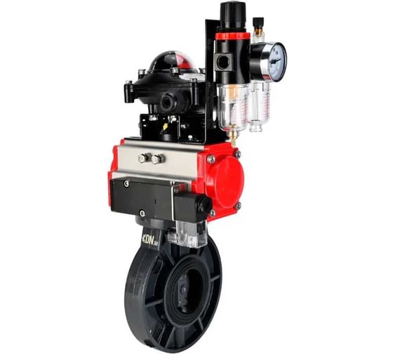 Изображение товара Затвор DN.ru НПВХ-НПВХ-E-2W-Fb-ISO Дн80 Ру10 пневмопривод, пневмораспределитель, БКВ, БПВ D050-83318